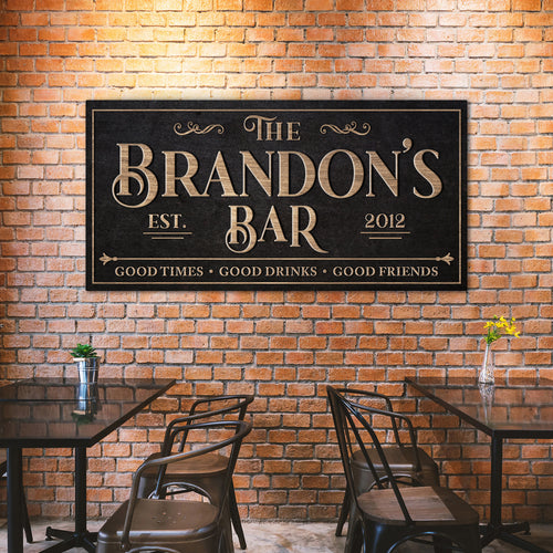 Name Bar Personalized Canvas Sign