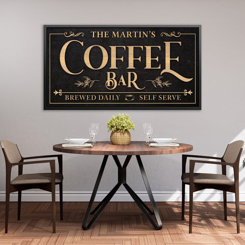 Coffee Bar Personalized Canvas Sign