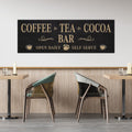 Coffee Tea Cocoa Panoramic Personalized Canvas Sign