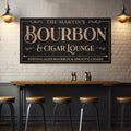 Bourbon Cigar Lounge Personalized Canvas Sign