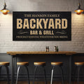 Backyard Personalized Canvas Sign