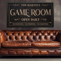 Game Room Personalized Canvas Sign