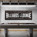 Billiards Lounge Personalized Canvas Sign