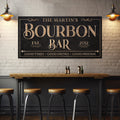 Bourbon Bar Personalized Canvas Sign