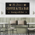 Personalized Coffee and Tea Bar Canvas Sign