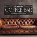Panoramic Coffee Bar Sign Personalized Canvas Sign