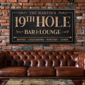 19th Hole Bar and Lounge Personalized Canvas Sign