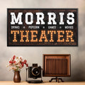 Theater Drinks Popcorn Games Movies Night Sign Personalized Canvas Sign