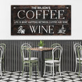 Coffee Wine Personalized Canvas Sign