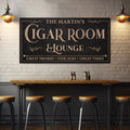 Cigar Room and Lounge Personalized Canvas Sign