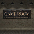 Panoramic Game Room Personalized Canvas Sign