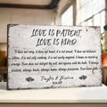 Personalized Love Is Patient Love Is Kind Sign Canvas Sign, Vintage Wedding Anniversary Ideas For Couple