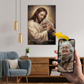 Custom Photo Jesus Memorial Canvas, Personalized In Loving Memory Wall Art, Safe In The Arms Of Jesus Canvas, Christian Sympathy Gift