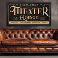 Theater and Lounge Personalized Canvas Sign