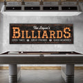 Billiards Lighting Personalized Canvas Sign