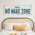 No Wake Zone Canvas Wall Art, Rustic Lake House Sign, Slate Blue Coastal Bedroom Decor, Nautical Wall Art, Lake Lover Gift