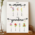Personalized Grandma Mother’s Day Gift from Grandkids Canvas Prints, First Mom Now Grandma Birth Flower Canvas