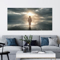 Jesus Walking on Water Canvas Wall Art, Christian Wall Decor, Religious Canvas Print, Faith Inspired Artwork, Bible Scene Wall Art