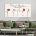 Personalized Mothers Day Birth Month Flowers Canvas Prints, Custom Grandma's Garden Canvas Sign