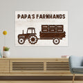 Personalized Farm Gift For Grandpa Canvas Sign Print, Farmer Gift for Pops, PAPA, Dad, Birthday Gift for Him Tractor Sign