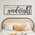 Always Kiss Me Goodnight Canvas Modern Farmhouse Wall Art for Bedroom Decor