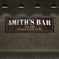 Personalized Bar Sign Canvas, Custom Family Bar Wall Art, Rustic Home Bar Decor, Man Cave Sign, Whiskey Bar Sign