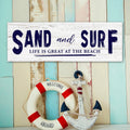 Rustic Beach House Canvas, Sand & Surf Wall Art, Coastal Palm Tree Decor