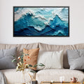 Ocean Wave Canvas Wall Art, Abstract Blue Sea Painting, Coastal Beach Decor, Textured Wave Art Print, Modern Living Room Wall Art