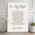 Personalized For My Mother Canvas Sign Print, Mom Gift, Mother of the Bride Gift for Mom Mothers Day Gifts