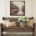 Matthew 11:28 Canvas Wall Art, Come to Me All Who Are Weary Scripture Sign, Rustic Cabin Christian Wall Decor