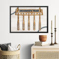 Personalized Baseball Grandpa Canvas Print Gift with Grandkids Names Sign, Custom Grandpa's Team Sign, Dad Gifts from Daughter Son