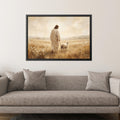 Jesus With Lamb Canvas Wall Art, Christian Wall Art, Jesus Shepherd Painting, Religious Canvas Decor