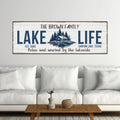 Personalized Lake Life Sign, Custom Family Name Canvas, Lake House Wall Art, Rustic Cabin Decor, Lake House Gift, Lakeside Wall Art