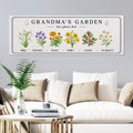 Personalized Birth Month Flowers Sign Canvas Prints, Grandma's Flower Garden Sign, Mother's Day Gift Idea
