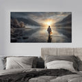 Jesus Walking on Water Canvas Wall Art, Christian Wall Decor, Religious Canvas Print, Faith Inspired Artwork