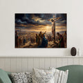 Jesus on the Cross Canvas Wall Art, Crucifixion of Christ Painting, Christian Wall Decor, Religious Canvas Print