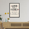 Love Makes a Family Canvas Print, Custom Baby Name & Birth Date Wall Art, Family Quote Decor