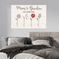 Personalized Mothers Day Birth Month Flowers Canvas Print, Custom Grandma’s Garden Sign, Gift for Mom