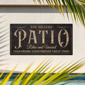 Personalized PATIO Relax Unwind Canvas Signs - COLD DRINKS, GOOD FRIENDS, GREAT TIMES - Canvas Sign For Wall Decor Deck Backyard Bar Signs Patio Decor