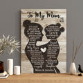 PERSONALIZED Mom And Daughter Canvas Print, To My Mom Inspirational Message, Personalized Names Mother Silhouette Gifts For Mommy From Daughter Son Mothers Day