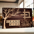 Personalized Grandkids Family Crossword Canvas Wall Art Print, Family Crossword Wall Decor Customized, Custom Name Canvas Prints Holiday