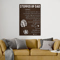 Stepped Up Dad Personalized Gift, Father's Day Gifts From Kids Custom Canvas Sign