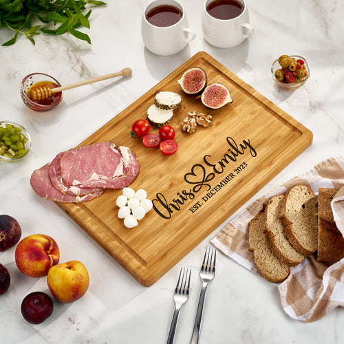 Personalized Bamboo Cutting Board | Custom Engraved Charcuterie Board