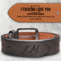 Personalized Leather Belt for Men, Hidden Message Gift for Him, Custom Engraved Belt - Gift Box Included