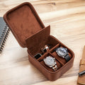 2 Slot Handmade Watch Case PU Leather – Stylish Storage & Organizer