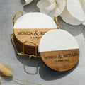 Personalized Marble & 4pcs Wood Coasters with Holder | Wedding Gift