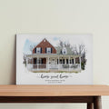 Personalized House Portrait Canvas Print
