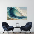 Teal Ocean Wave Canvas Sign
