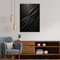 Luxury Black Abstract Canvas Print, Minimalist Modern Wall Art