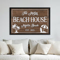 Personalized Family Beach House Canvas Wall Art